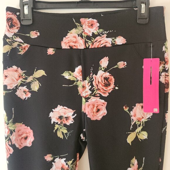 Shosho Floral Leggings Hot Pants Pockets Stretch Womens Large NEW NWT - Picture 4 of 11
